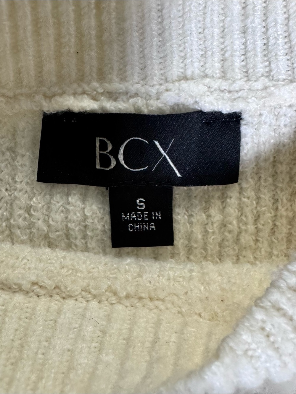 BCX Cream Crewneck Sweater with 3D Floral Appliqués - Picture 8 of 8